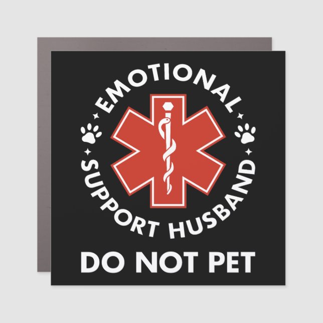 Emotional Support Husband Do Not Pet Car Magnet (Front)