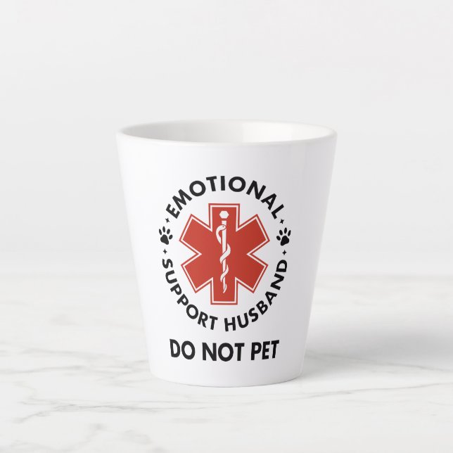 Emotional Support Husband Do Not Pet Latte Mug (Front)