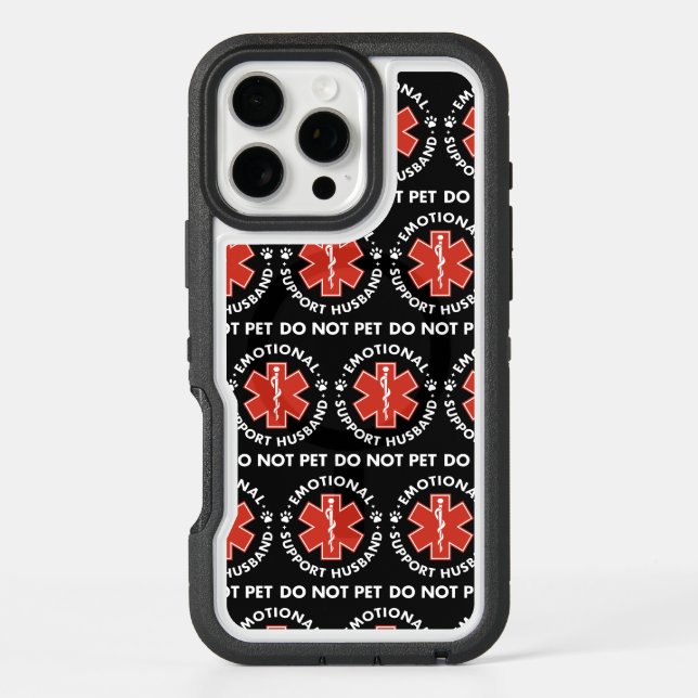 Emotional Support Husband Do Not Pet Otterbox iPhone Case (Back)