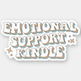 Rainbow Heart Sticker Emotional Support, Quote, bookish kindle sticker
