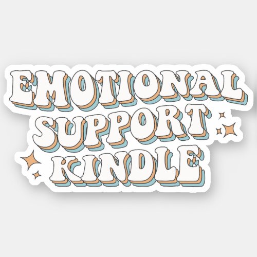 Emotional Support Kindle Cute Aesthetic Bookworm Sticker