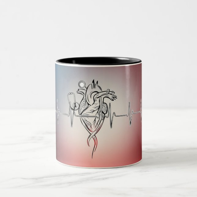 Emotional Support Mug: Sip Your Comfort Two-Tone Coffee Mug (Center)
