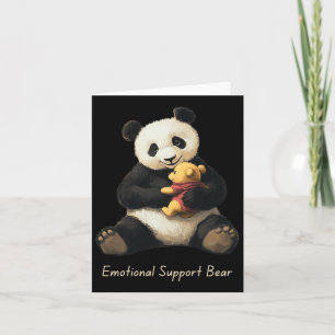Emotional Support Panda Bear Holding A Cute Bear Card