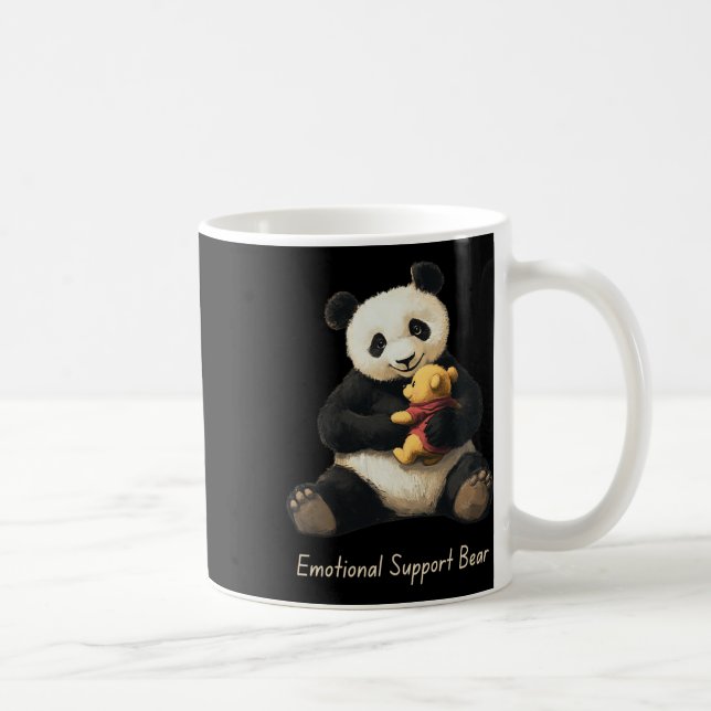 Emotional Support Panda Bear Holding A Cute Bear  Coffee Mug (Right)