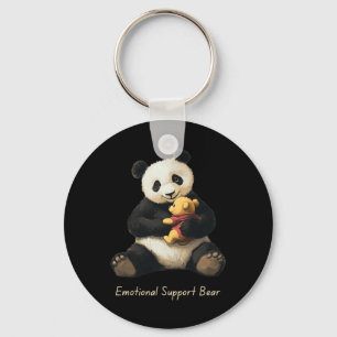 Emotional Support Panda Bear Holding A Cute Bear Keychain