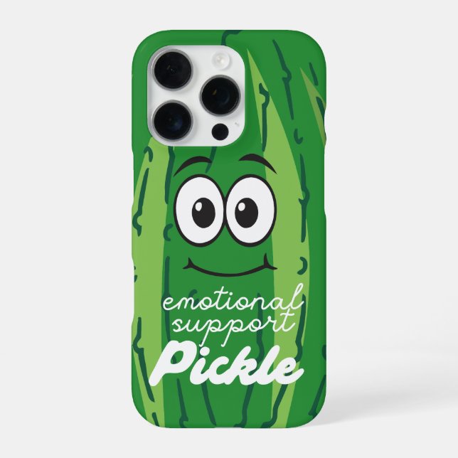 Emotional Support Pickle Funny Green iPhone Case (Back)