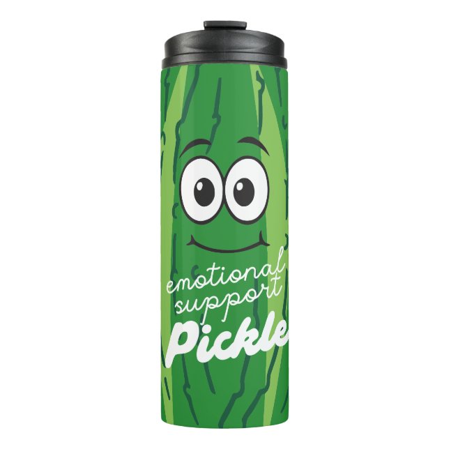 Emotional Support Pickle Funny Green  Thermal Tumbler (Front)
