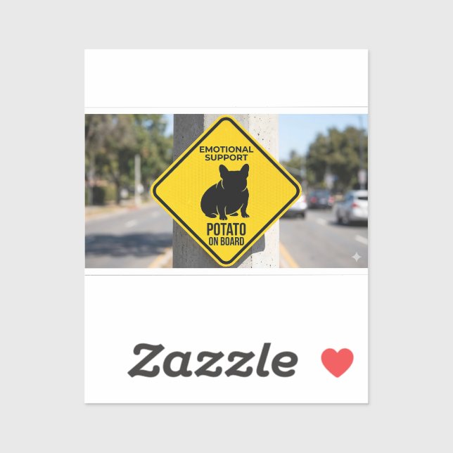 Emotional Support Potato French Bulldog Funny Caut Sticker (Sheet)