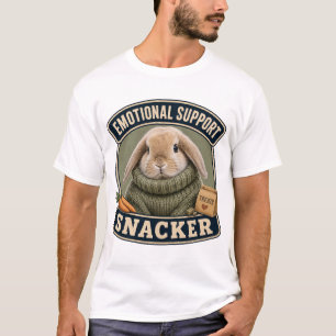 Emotional Support Snacker Funny Rabbit T-Shirt for