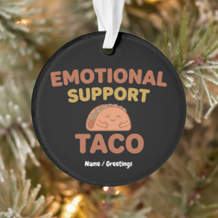 Emotional Support Taco Funny Retro Kawaii Comfort  Ornament