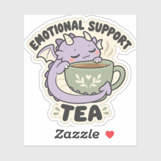 Emotional Support Tea Cozy Lavender Dragon Sticker