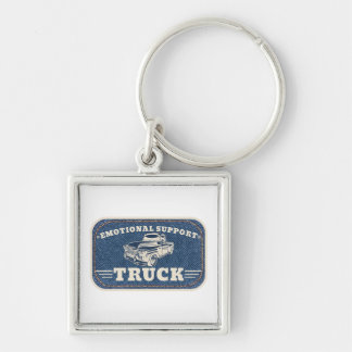 Emotional Support Truck Vintage Patch Design Keychain