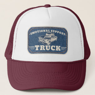 Emotional Support Truck Vintage Patch Design Trucker Hat