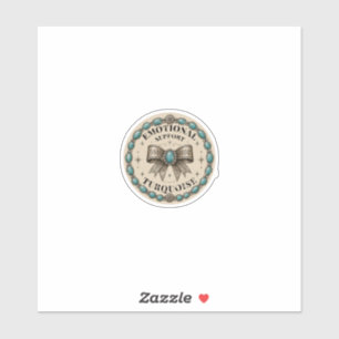 Emotional Support Turquoise Western Design Sticker