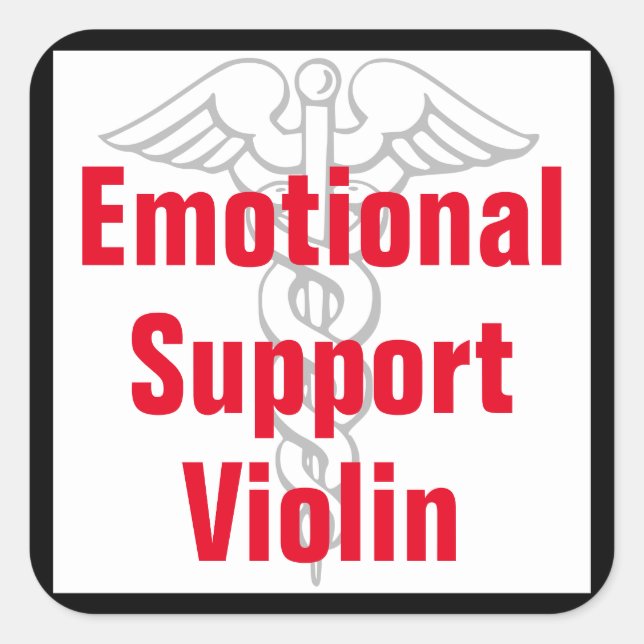 Emotional Support Violin - Funny Sticker (Front)