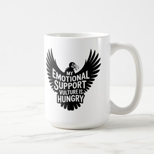 Emotional Support Vulture Neurodivergence Humor Coffee Mug (Right)