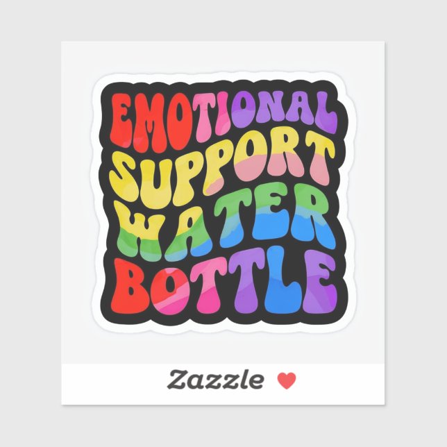 emotional support water bottle sticker (Sheet)