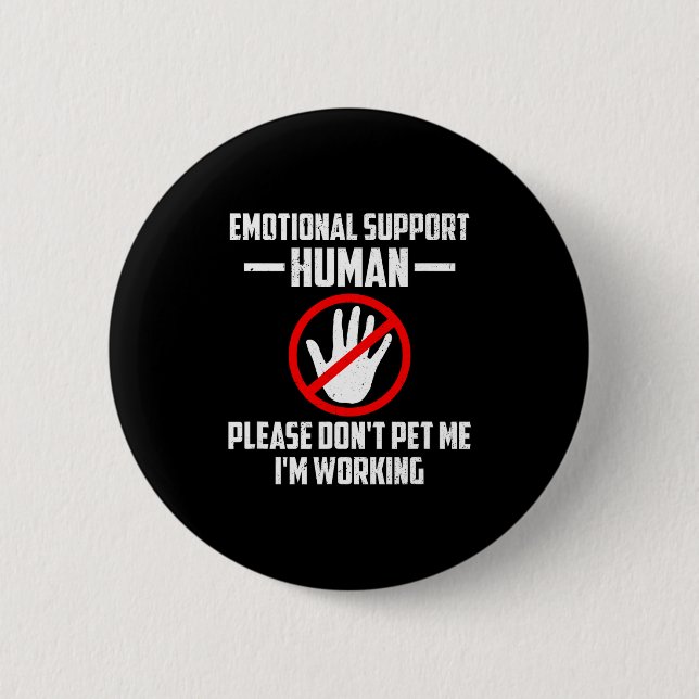 Emotional-suprt Human Halloween Costume Do Not Pet Button (Front)