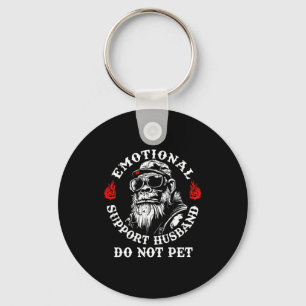 Emotional Suprt Husband Do Not Pet Funny Monkey (o Keychain