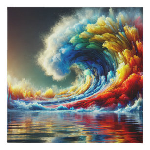 Emotional Vortex: Cinematic Wave of Colors Faux Canvas Print
