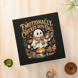 Emotionally Checked Into Fall Autumn Halloween 3 Ring Binder
