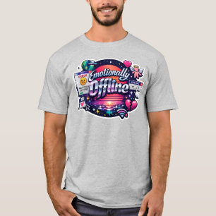 Emotionally Offline No Connection Y2K Sticker Desi T-Shirt