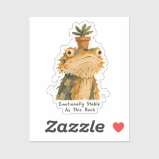 Emotionally Stable Bearded Dragon Art Sticker