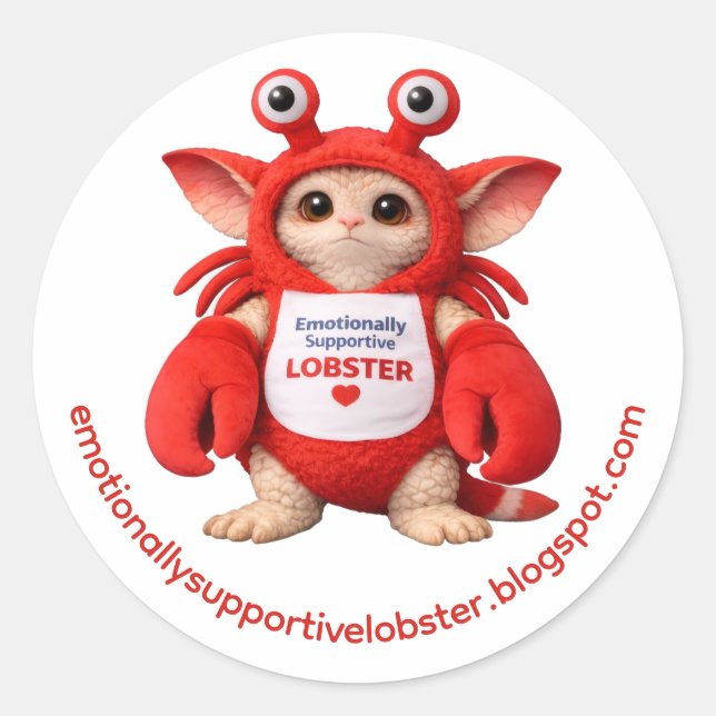 Emotionally Supportive Lobster Stickers (Front)