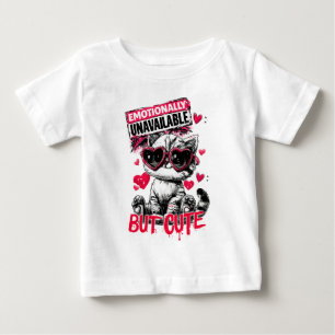Emotionally Unavailable But Cute Cat with Sunglass Baby T-Shirt