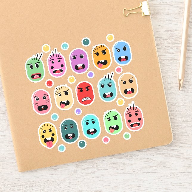 Emotions Colorful Faces Sticker (Notebook)
