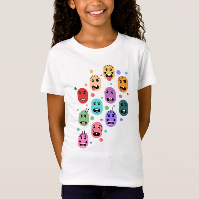 Emotions Colorful Faces T-Shirt (Front)