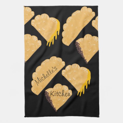 Empanada Meat Cheese Dripping Hand Drawn   Kitchen Towel