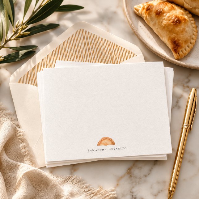Empanada Monogram | Personalized Flat Notecards (Creator Uploaded)