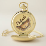 Empanadas Latin South America Fried Pastry Custom Pocket Watch<br><div class="desc">Pocket watch design features an original marker illustration of a delicious empanada pastry. Just personalize with your information.

Don't see what you're looking for? Need help with customization? Click "contact this designer" to have something created just for you!</div>