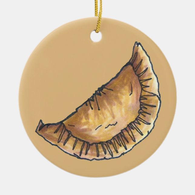 Empanadas Latin South American Fried Cheese Pastry Ceramic Ornament (Front)