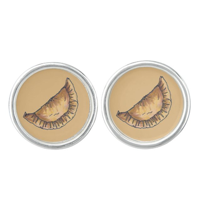 Empanadas Latin South American Fried Pastries Food Cufflinks (Front)