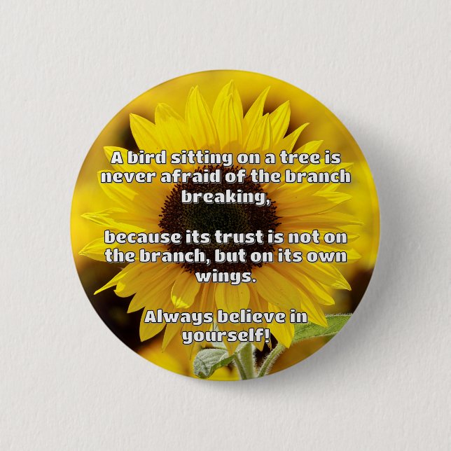 Empath Belief Positive Encouragement Quote  Button (Front)