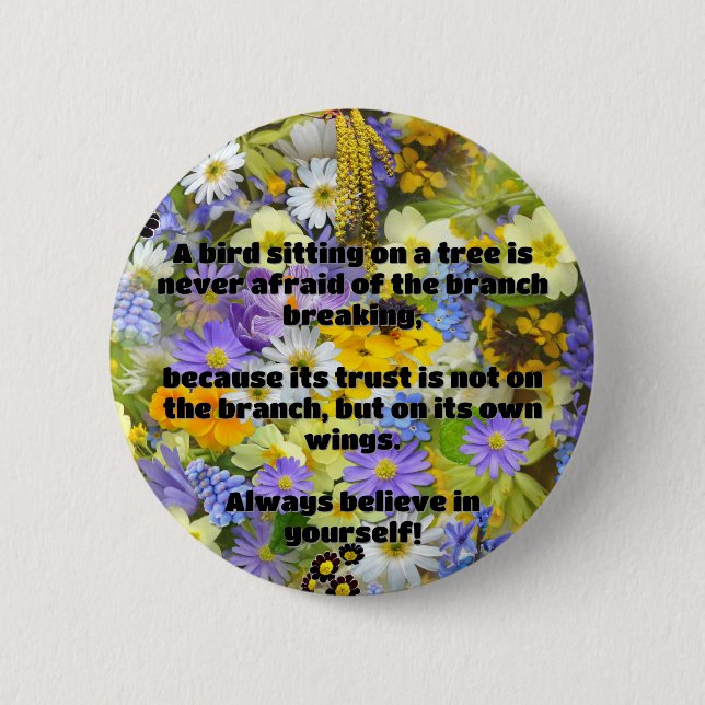 Empath Belief Positive Encouragement Quote  Button (Front)