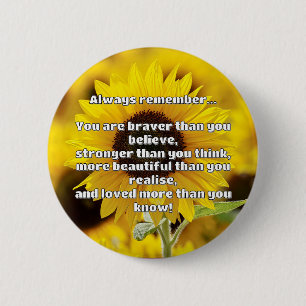 Empath Bravery Positive Encouragement Quote Button