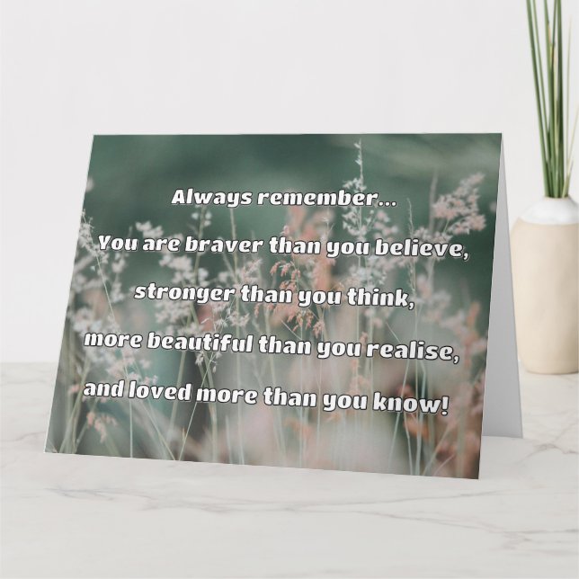 Empath Bravery Positive Encouragement Quote Card (Front)