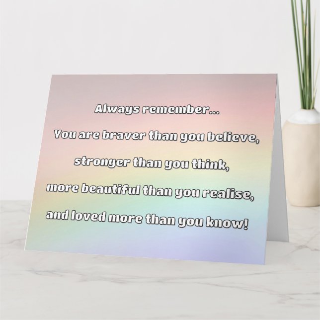 Empath Bravery Positive Encouragement Quote Card (Front)