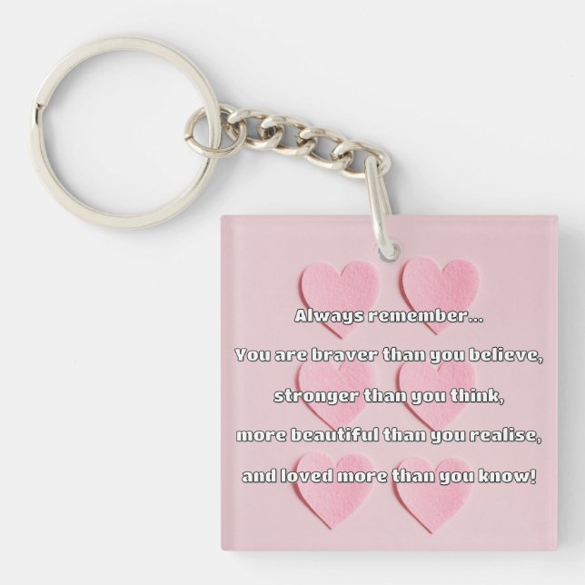 Empath Bravery Positive Encouragement Quote Keychain (Front)