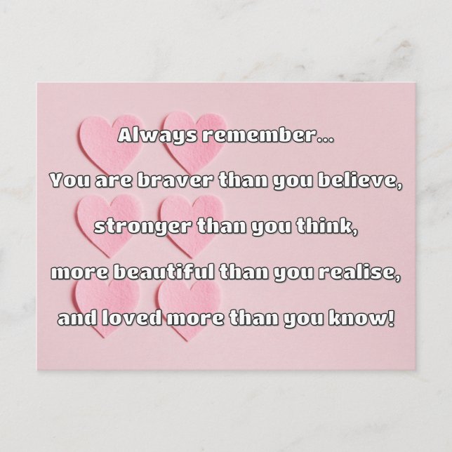 Empath Bravery Positive Encouragement Quote Postcard (Front)
