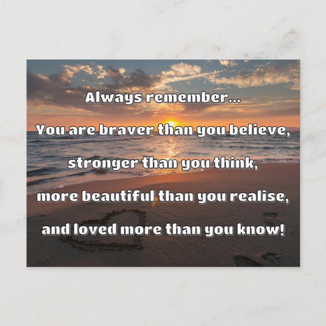 Empath Bravery Positive Encouragement Quote Postcard (Front)
