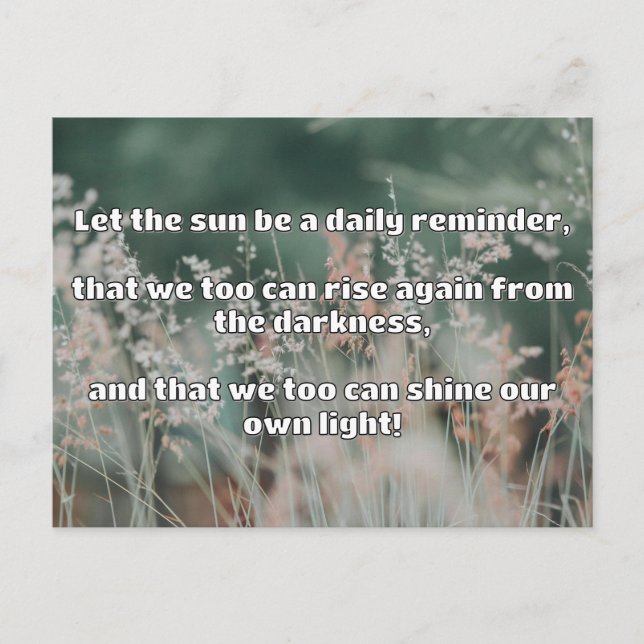 Empath Shine Positive Encouragement Quote  Postcard (Front)