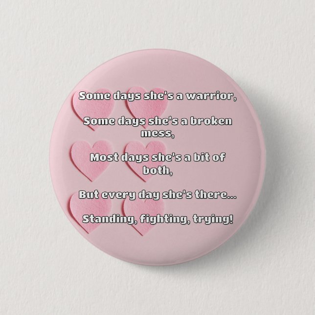 Empath Strength Positive Quote Encouragement  Button (Front)