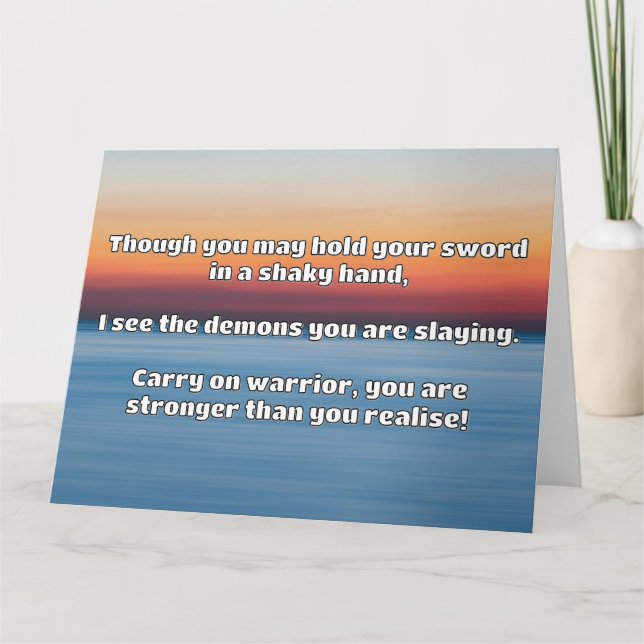 Empath Warrior Positive Quote Encouragement  Card (Front)