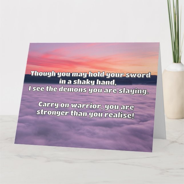 Empath Warrior Positive Quote Encouragement   Card (Front)