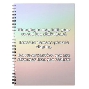 Empath Warrior Positive Quote Encouragement  Notebook
