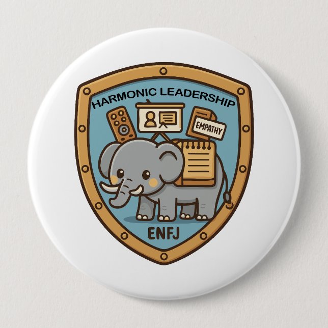 Empathy Elephant – Harmonic Leadership Button (Front)